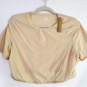 SKIMS Cream Relaxed Crop T-Shirt